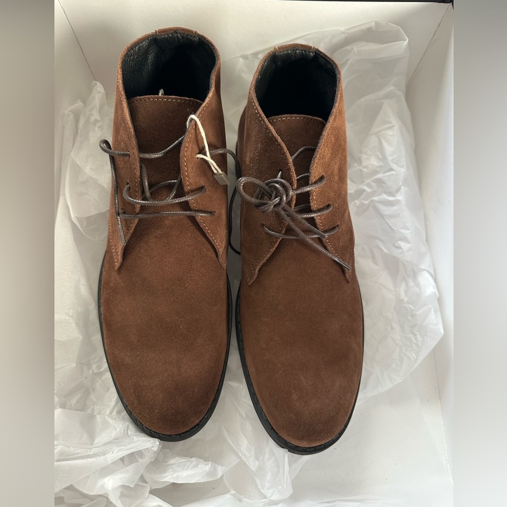 NWB Stefano bonfiglioli Men’s Brown Suede Leather Ankle Boots made in Italy 40